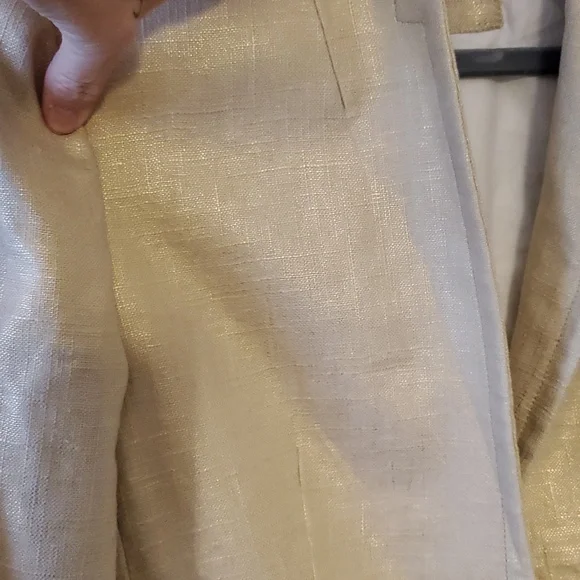 J.Crew Regent Metallic Gold Linen Blend Blazer Sport Coat Size 6 - Picture 6 of 11
